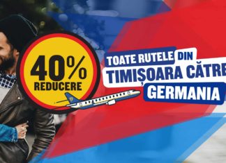Ryanair lansează o promoție specială pentru Timișoara: 40% reducere pentru zborurile din septembrie pentru 3 rute germane