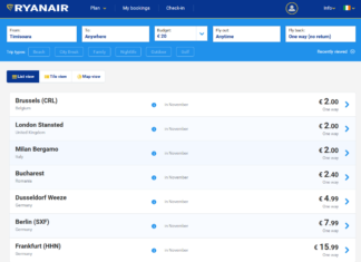 Ryanair ofera azi preturi de 11 lei pentru zborurile din noiembrie. Vezi unde poti calatori din Timisoara