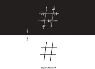 Ce înseamnă 30 de ani – un nou banner pe fațada Centrului Ceh