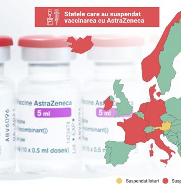 Harta țărilor europene care au suspendat vaccinarea cu AstraZeneca