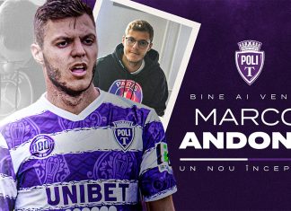 Poli Timișoara mai face o achiziție pentru noul sezon în liga secundă: Marco Andone, mijlocaș central, a semnat cu alb-violeții