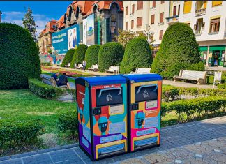 PMT pune 20 de coșuri de gunoi inteligente în 10 locații din Timișoara