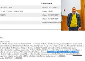 Un consilier local din Sânandrei salvează comuna de un tun imobiliar de șase milioane lei. HCL privind un schimb de terenuri anulat de instanță