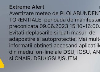 O nouă avertizare meteo RO-ALERT pentru Timișoara – ploi abundende în următoarea oră