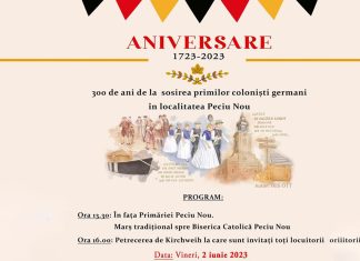 Peciu Nou sărbătorește azi 300 de ani de la sosirea coloniștilor germani și 690 de ani de existență atestată documentar