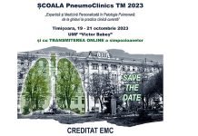 Conferință regională în domeniul pneumologiei, organizată în premieră la Timișoara. Sute de medici din vestul țării vor afla noutăți privind tratamentul principalelor boli respiratorii