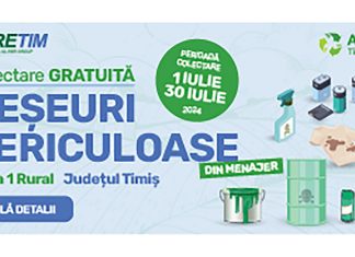 Ce facem cu deșeurile periculoase din menajer? RETIM și ADID Timiș anunță cea de-a treia campanie de colectare gratuită din Zona 1 Rural a județului Timiș – 2024
