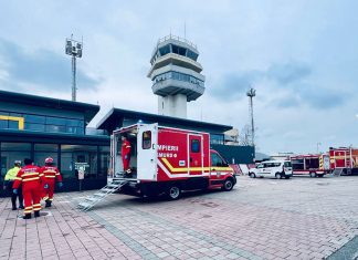 Test reușit efectuat de Aeroportul Timișoara – a fost simulată avarierea unei aeronave la sol și atacul armat în zona terminalelor
