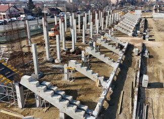 Noul stadion din Buziașului, Arena Eroii Timișoarei, a ajuns cu stadiul lucărilor la 40% (galerie foto)