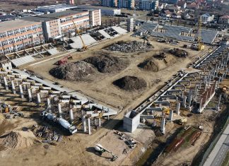 FOTO Un an de la începerea construcției stadionului Eroii Timișoarei. O treime e gata