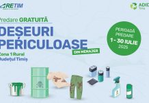 Colectarea deșeurilor periculoase din menajer, cu predare gratuită, în Zona 1 Rural a județului Timiș – Campanie RETIM și ADID Timiș 2025