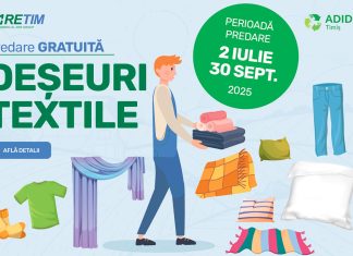 RETIM și ADID Timiș anunță o nouă campanie de colectare a deșeurilor textile cu predare GRATUITĂ în Zona 1 Timișoara