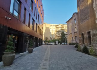 FOTO Transformare spectaculoasă în inima Timișoarei: o parcare s-a transformat într-o stradă pietonală modernă, între Hotelul Opera și școala Gerhardinum