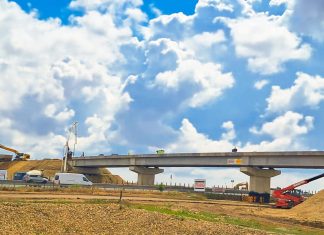 Noul drum de legătură cu A1, tot mai aproape de finalizare.Traficul pe A1 este restricționat la o bandă în zona în care se face conectarea