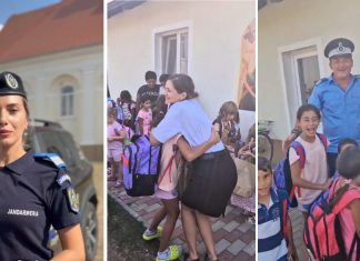 Polițiștii, jandarmii și pompierii au adus speranță copiilor din Pesac prin campania „Back to School for All Kids”