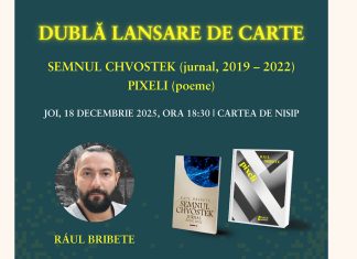 Dublă lansare de carte la Timișoara: Raul Bribete își prezintă volumele „Semnul Chvostek” și „Pixeli”