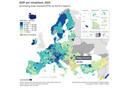Timișoara, pol economic regional: aproape de media UE la PIB pe locuitor