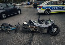 Accident în Timișoara: motociclist și biciclist răniți după o coliziune în trafic