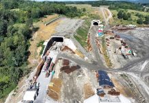 Progrese importante pe șantierul A1 Margina – Holdea. Tunelul 1 a depășit 90% execuție